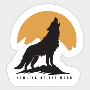 Wolf Howling at the moon Sticker